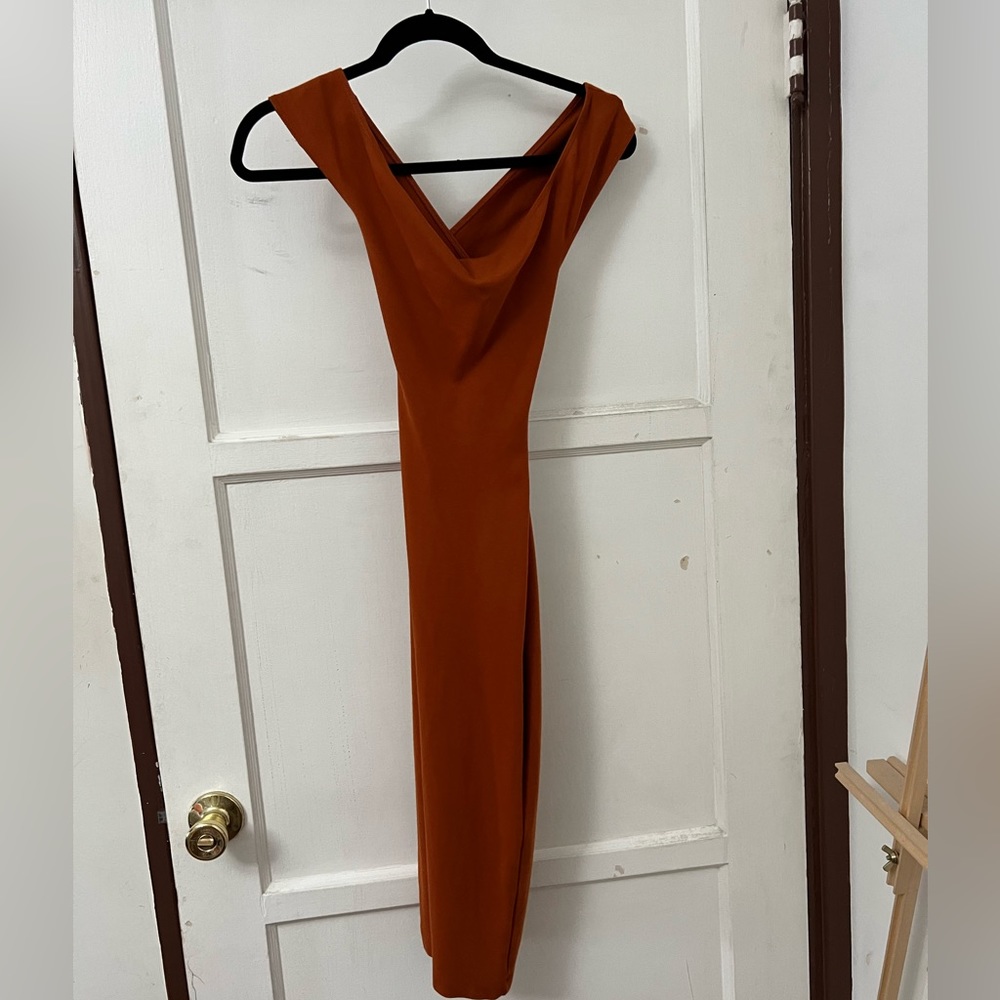 Brown American Apparel Midi Dress